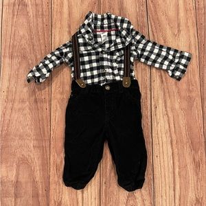 Carter’s Baby Boy Flannel Suspenders Matching Set